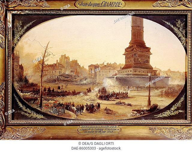 Jean-Jacques Champin (1796-1860), Bastille Square and Barricade at Faubourg Saint Antoine on 25th June 1848.  Paris, Hôtel Carnavalet (Art Museum)