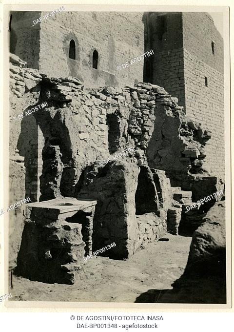 Ruins of the salt factory, Monastery of St Simeon, Aswan, Egypt, photograph by Ugo Monneret de Villard, 1921-1927