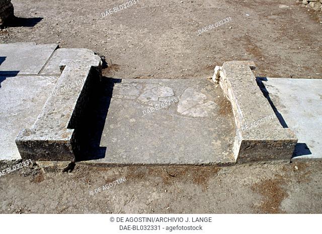 Remains of the palace of Phaistos, Crete, Greece. Minoan civilisation, 17th-15th century BC