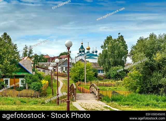 View of Mir villadge with Trinity Church, Belarus