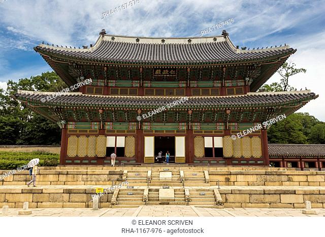 Injeongjeon main palace building, Changdeokgung Palace, UNESCO World Heritage Site, Seoul, South Korea, Asia