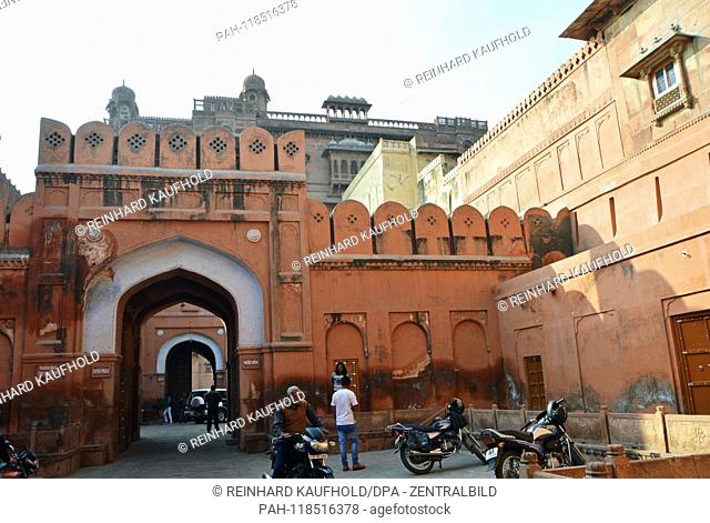 City Palace ""Junagarh Fort"" (1588) in Bikaner in North India, recorded on 05.02.2019 | usage worldwide. - Bikaner/Rajasthan/Indien