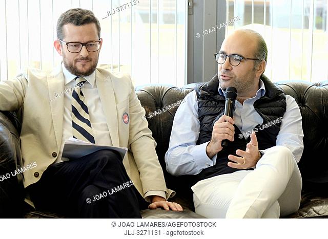 Joao Zilao (Tournement Director) and Miguel Pinto Luz (Vice-Mayor of Cascais) Millennium Estoril Open 2019, Press conference at Nova SBE University