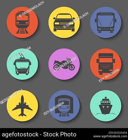 Simple transport icons set. Vector EPS10 illustration