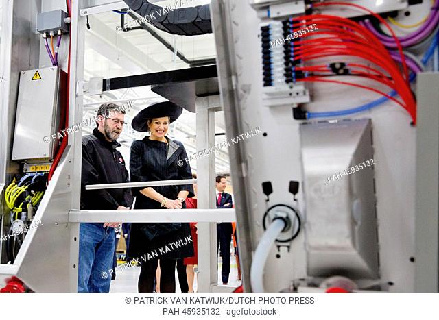 Dutch Queen Maxima opens the Sustainable Industrial Lely Campus in Maassluis, The Netherlands, 30 January 2014. The Dutch technologies company works on...