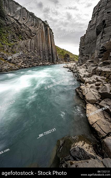 Stuðlagil Canyon, basalt columns, Egilsstadir, Iceland, Europe