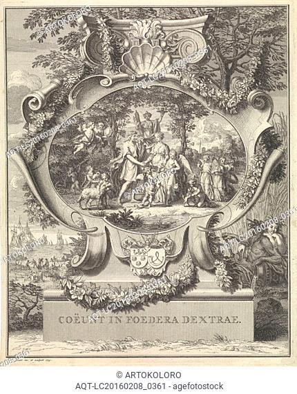 Allegory on the occasion of the marriage of Jacob Alewijn Ghijzen and Perina Vorsterman, Bernard Picart, 1719