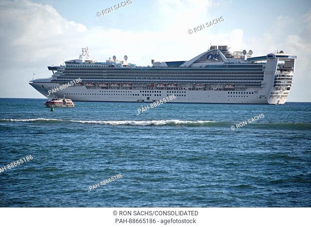 The Star Princess in the harbor of Lahaina, Maui, Hawaii on Thursday, March 2, 2017. Star Princess is a Grand-class cruise ship, operated by Princess Cruises