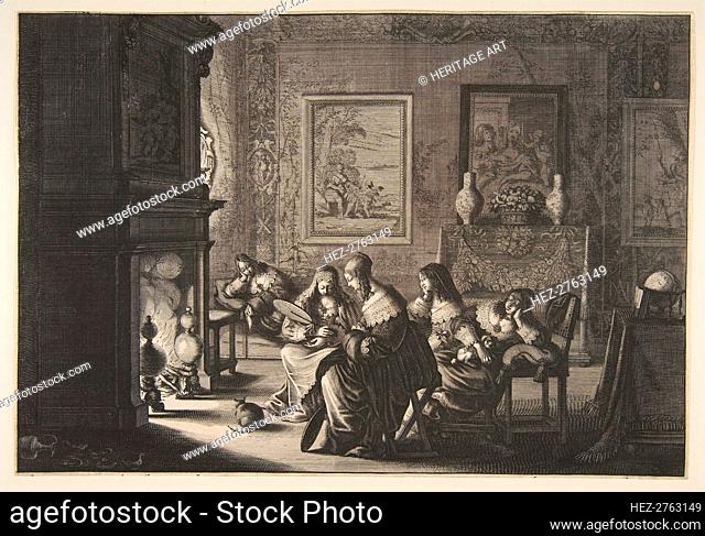Foolish Virgins Sleeping (Les Vierges folles sommolent en attendant l'arrivée de l'épo.., ca. 1635. Creator: Abraham Bosse