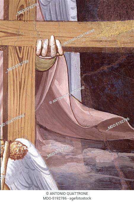 Judgement and Bettino de' Bardi Genuflected (Giudizio finale e Bettino de' Bardi inginocchiato), by Maso di Banco, 1347, 14th Century, fresco