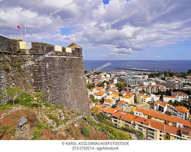 Portugal, Madeira, Funchal, View of the Fortelaza do Pico.