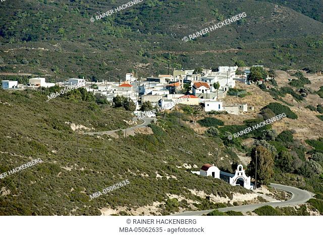 Greece, Rhodes, view to village Messanagros (Mesanagros)
