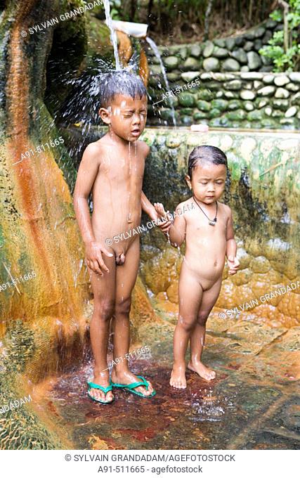 Hot springs where people bath to cure skin disease. Island of Bali . Indonesia