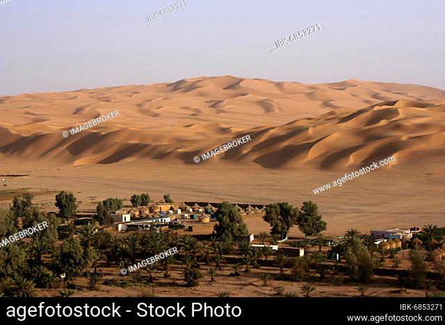 View of the Ubari sand field near Terkiba, Libya, Africa