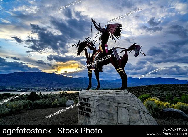 The Chief sculpture, NK'Mip Desert Cultural Centre, by artist Virgil Smoker Marchand, Osoyoos, Okanagan Valley, British Columbia, Canada