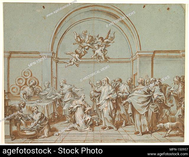 Christ in the House of Martha and Mary (Luke 10:38-42). Artist: Paolo Gerolamo Piola (Italian, Genoa 1666-1724 Genoa); Date: ca