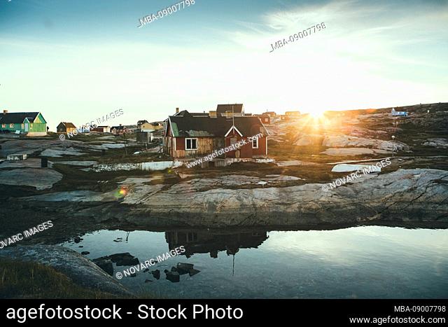 Village in Disko Bay at Midsummer, Greenland