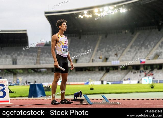 Belgian Jonathan Sacoor, the first runner of the men's 4x400m relay, pictured at the second day of the European Athletics Team Championships First League...