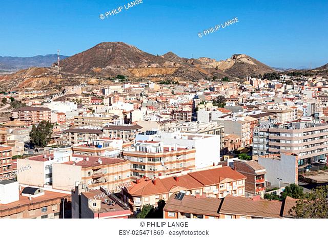 View over the town Mazarron, province of Murcia, Spain