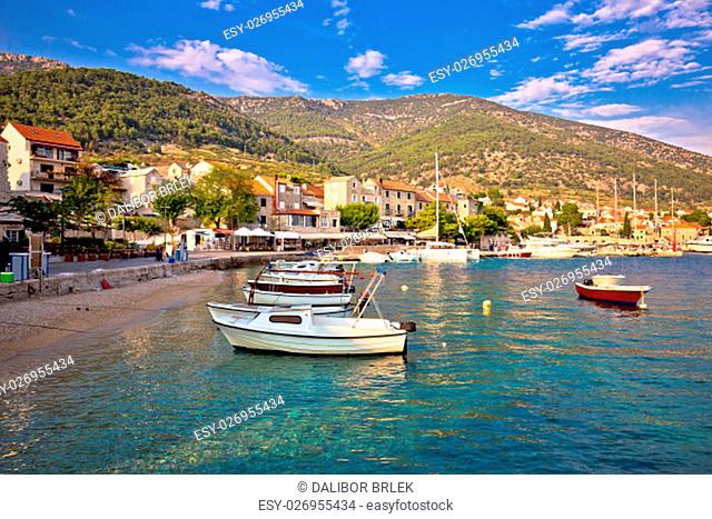 Town of Bol waterfront view, Island of Brac, Dalmatia, Croatia