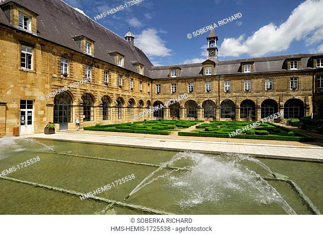 France, Ardennes, Mouzon, ancient abbey, indoor gardens
