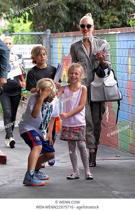 Gwen Stefani leaves Church with her sons Featuring: Gwen Stefani, Zuma Rossdale, Kingston Rossdale Where: Los Angeles, California
