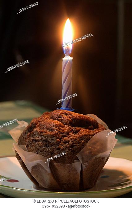 muffin with candle