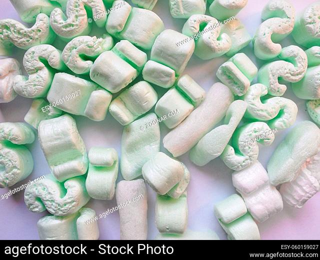 Polystyrene beads used for protective package insulation