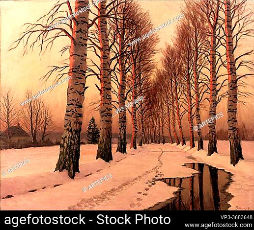 Guermacheff Michel - Winter Sunset 1 - Russian School - 19th Century
