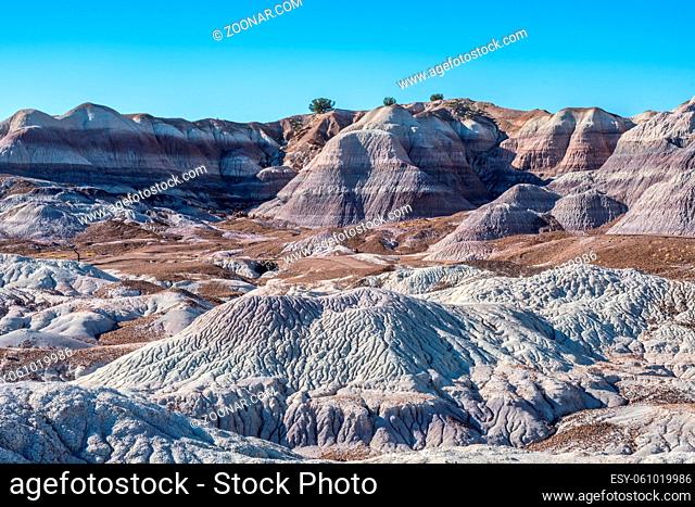 Scenic view from the Painted Desert Badlands of the preserve park