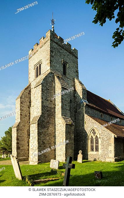 St Peter's church in Firle village, East Sussex, England. South Downs National Park