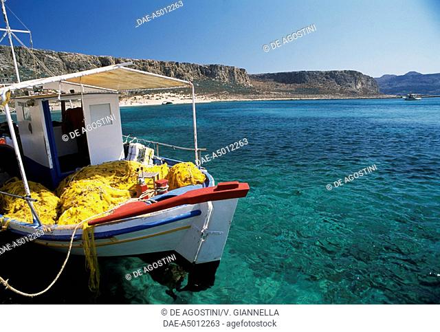 Fishing vessel, Gramvousa island, near Kasteli, Crete, Greece