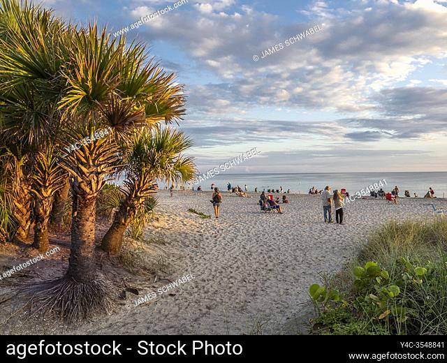 Sunset on Manasota Key Beach on Manasota key in Englewood Florida United States