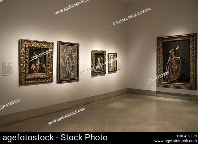 (NO SALE OR LICENSE FOR MUSEUMS AND PUBLIC EXHIBITIONS) PICASSO EXHIBITION THE SACRED AND THE PROFANE, CHRIST EMBRACING THE CROSS (1587-1596) EL GRECO VS MAN...