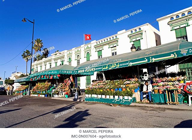 Tunisia, Tunis, flowers market