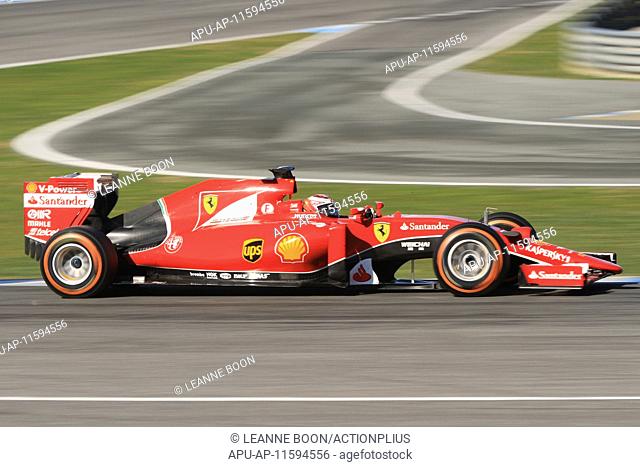 2015 Formula 1 Winter Testing Day 4 Jerez Feb 4th. Scuderia Ferrari driver Kimi Raikkonen takes to the Jerez circuit on day 4 of the test