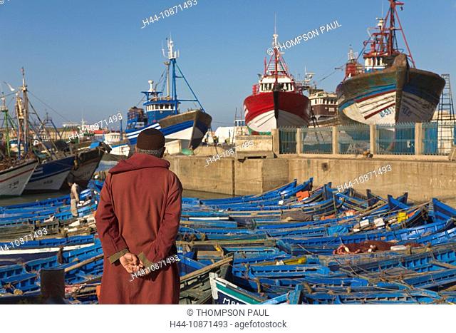 Local man at the fishing harbour, Essaouira, Morocco