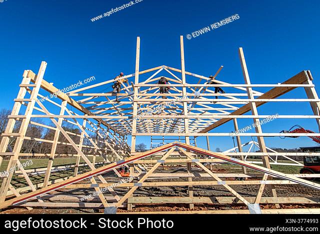 Pole Barn construction on farm in Harford County Maryland