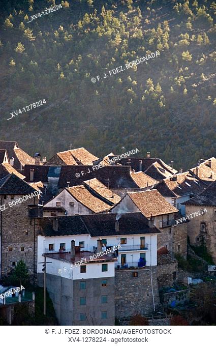 Anso village panoramic views  Huesca, Aragonesse Pyrenees  Spain  Europe