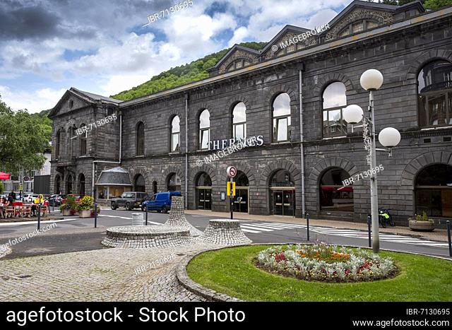 The Spa building in the Neo-Byzantine style at Le Mont-Dore, Auvergne Volcanoes Natural Park, Puy de Dome department, Auvergne Rhone Alpes, France, Europe