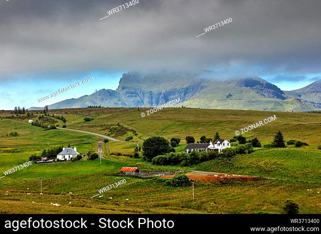 lonely houses in the countryside, Isle of Skye, Scotland, United Kingdom