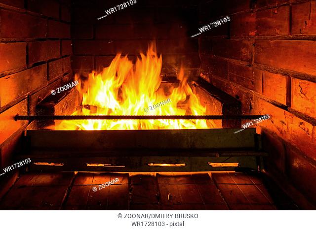 flame fire fireplace