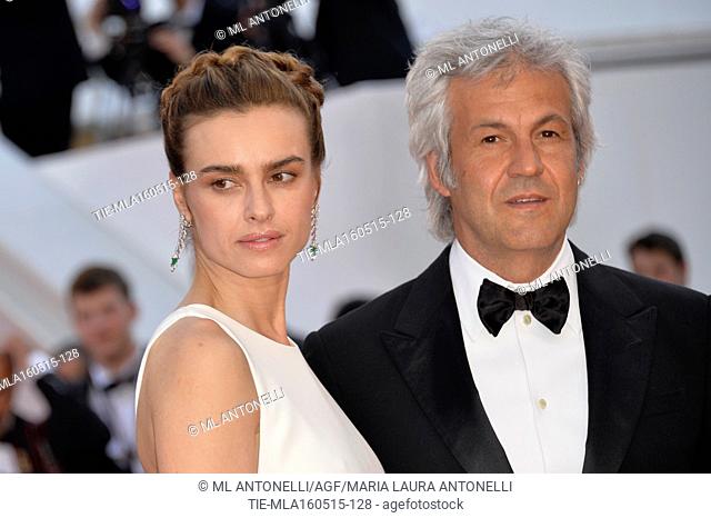 Kasia Smutniak actress, and Domenico Procacci producer 68 Festival de Cannes, red carpet film Mia madre. Cannes. France. 16/05/2015