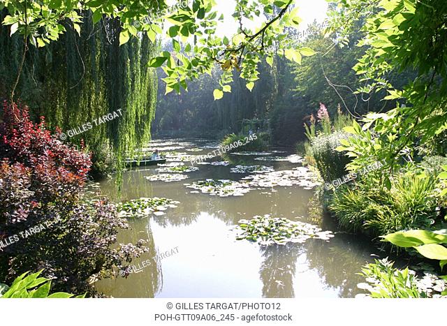 tourism, France, normandy, eure, giverny, claude monet house, impressionism painter, white water lily, garden, pond, flowers Photo Gilles Targat