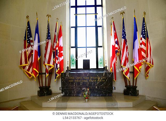 Chapel Normandy American Cemetery France Colleville Sur Mer FR Europe WWII