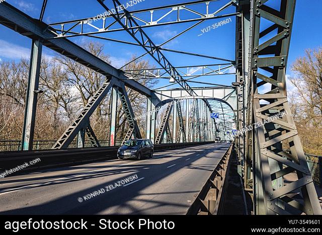 Jozef Pilsudski Bridge over Vistula River in Torun, Kuyavian Pomeranian Voivodeship of Poland