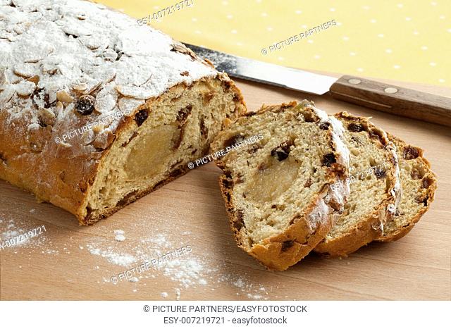 Traditional whole dutch easter bread covered with sugar