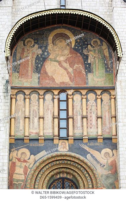 Russia, Moscow Oblast, Moscow, Kremlin, detail of Assumption Cathedral