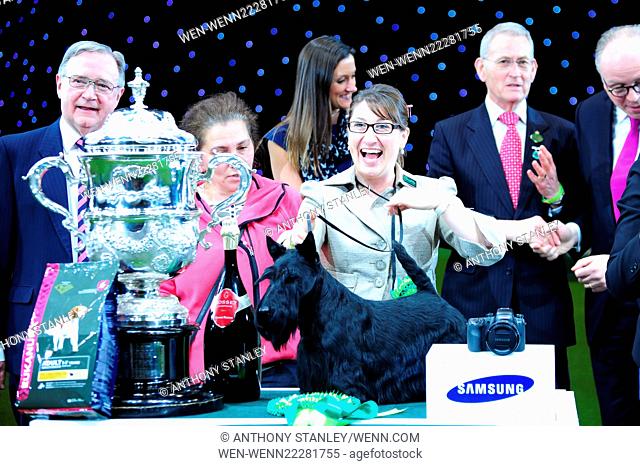 Crufts held at the Birmingham NEC - Day 4 - Best in Show To Russia with Love and owner, Mrs M L Khenkina Featuring: Mrs M L Khenkina
