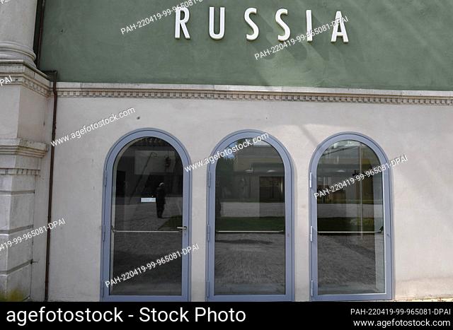 19 April 2022, Italy, Venedig: The closed Russian Pavilion is on view at the Giardini prior to the 59th Biennale of Art (Apr. 23-Nov